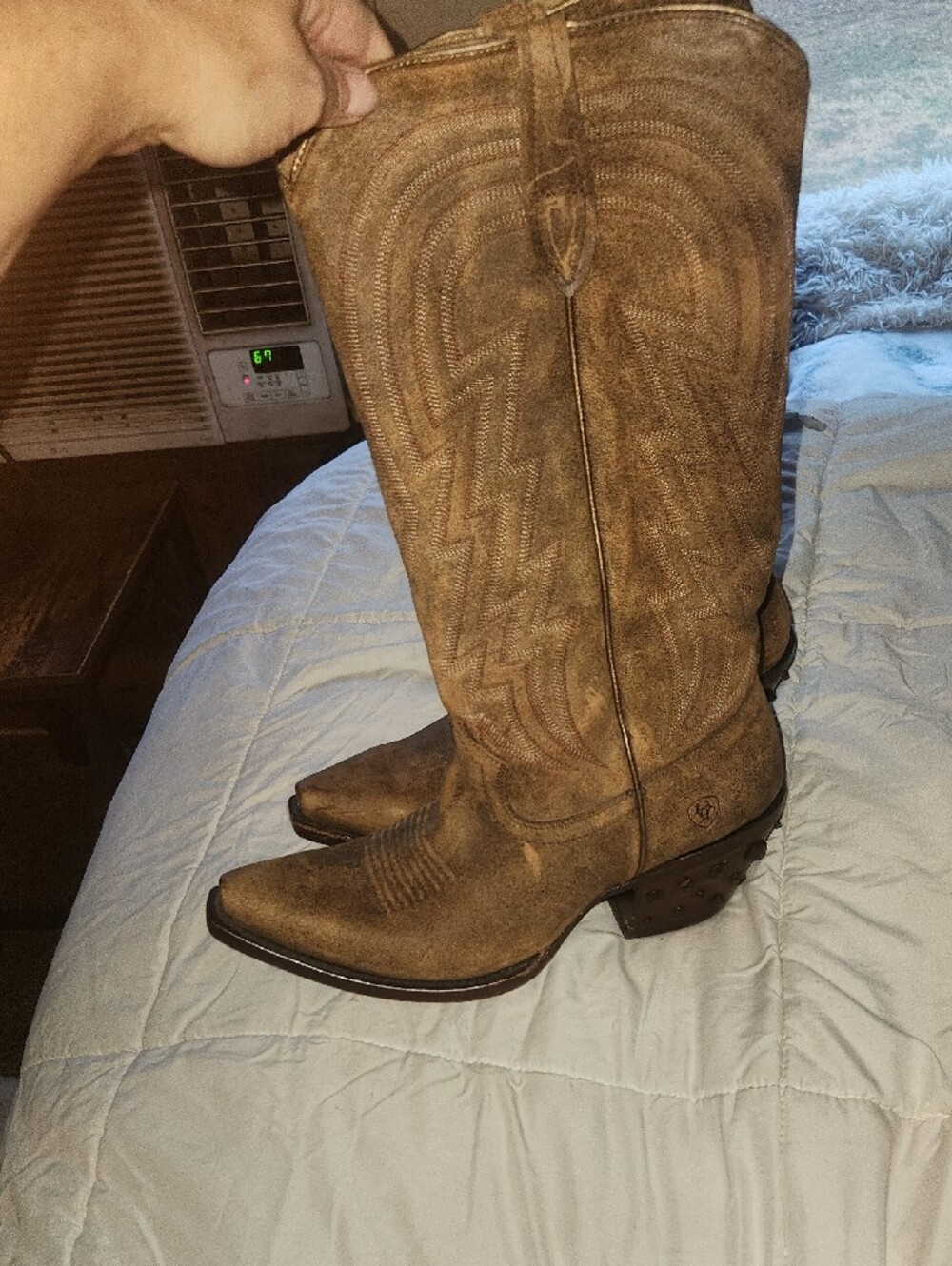 Ariat Semi-tall Women’s Brown Studded Western Cowboy Boot - Picture 7 of 8